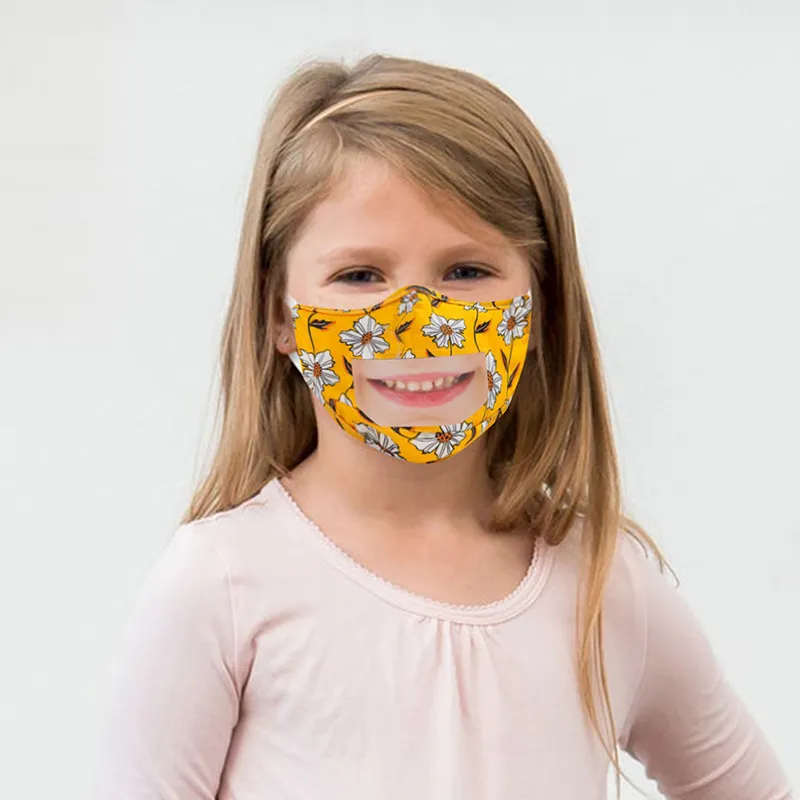 Kids Designer Face mask Protection For deaf and dumb lips With Clear Window Visible Cotton Mouth Face Masks washable And Reusable Mask
