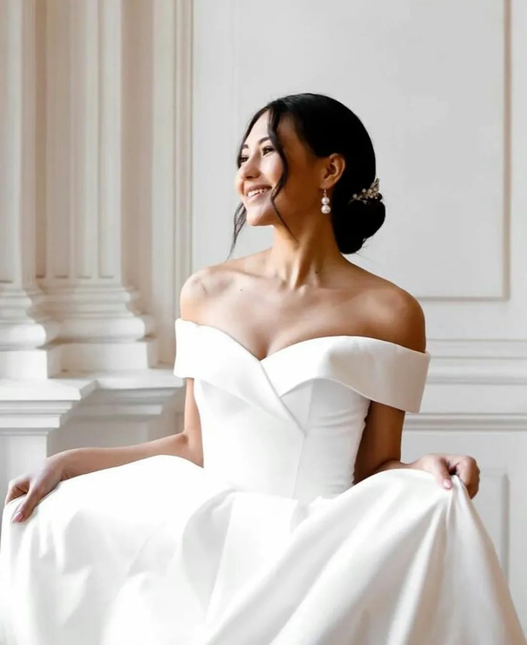 Off Shoulder Simple Wedding Dresses Country Style A Line Bridal Gowns Plus Size 4 6 8 10 12 14 16 18 20