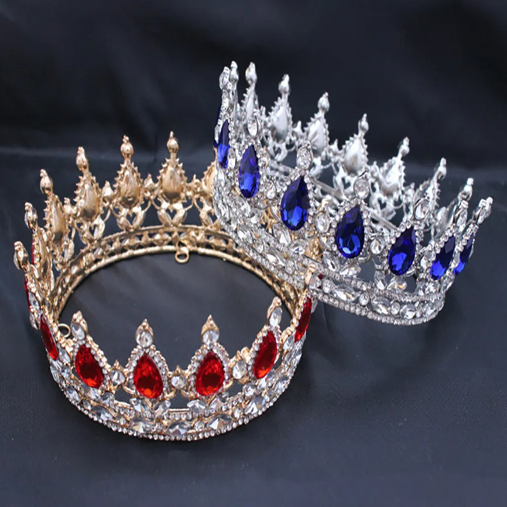 Princess Royal Blue Crystal Tiara Full Crown Rhinestone  display picture 1