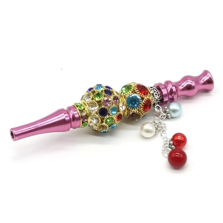 Fashion Bling Blunt Holder Metal Hookah Mouthpiece Mouth Tips Pendant Shisha Filter Jewelry Diamond For Smoking pipe Tool