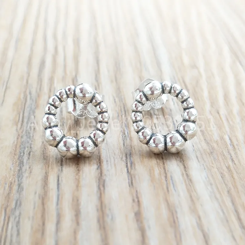 Pandora beaded deals circle stud earrings