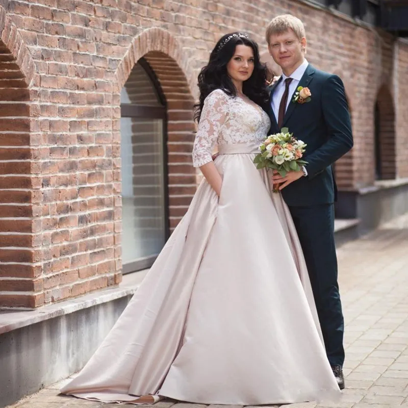 sachin and babi light blue dress Ivory Champagne Wedding Dress