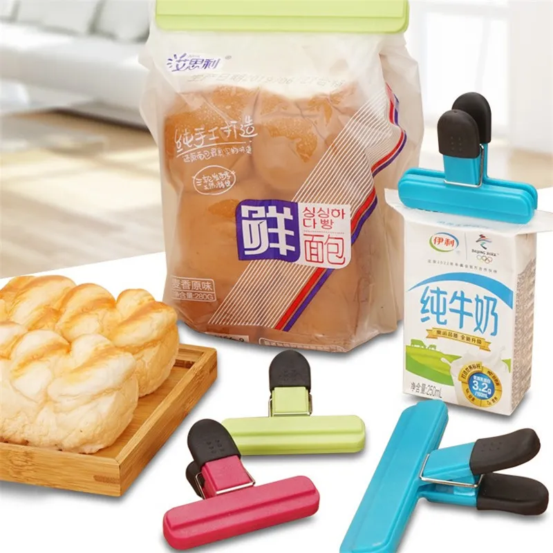 Large Chip Bag Clips Food Clips Plastic Heavy Duty Seal Grip Colors for Coffee Potato and Food Bags yq02114