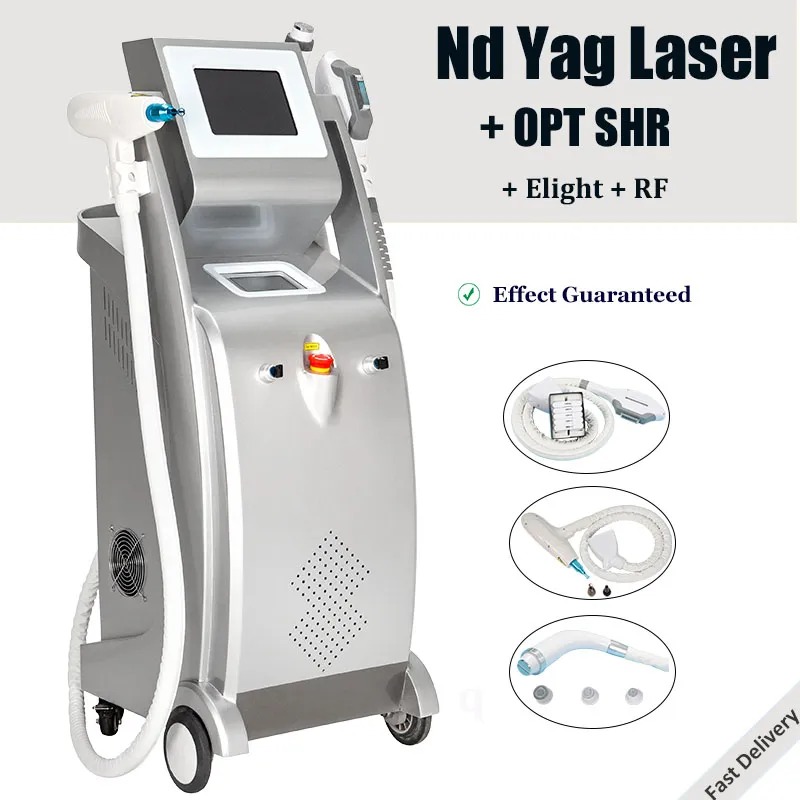 5 en 1 Portable Skin Peau Rajeunissement Q Modifié ND Yag Laser Tatouage Machine à tatouage de tatouage Carbon Spa Salon