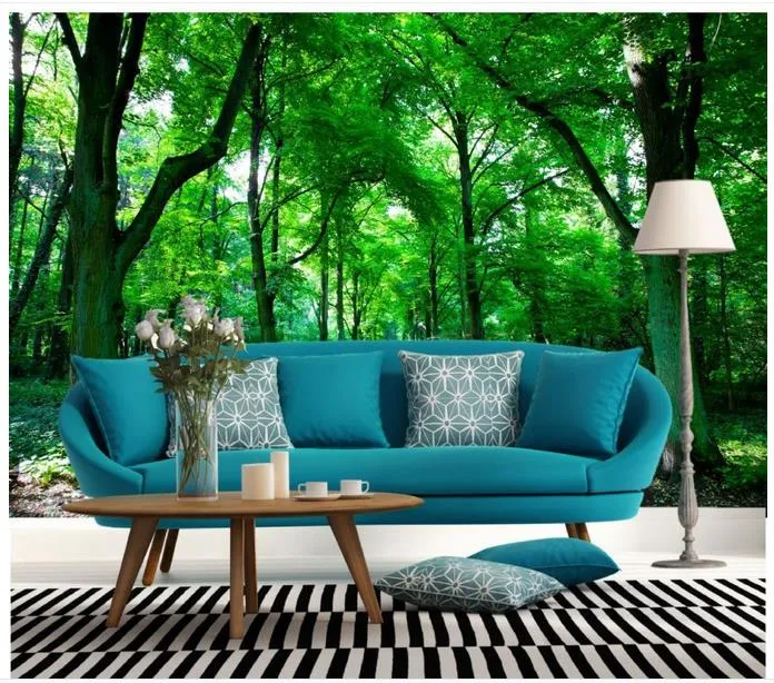 Individuelle Fototapeten für Wände 3d Wandtapete Wald großen Baum Wandbild für Wohnzimmersofa Fernsehhintergrundwand Papiere Wohnkultur