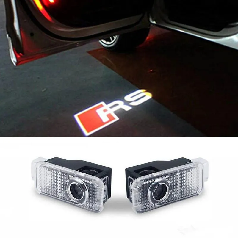 Светодиодные автомобильные огни Дверной игры Проектор Добро пожаловать Светодиодная лампа тень тень для Audi RS A3 A4 Q5 Q7 A5 A8 A1 A1 A8L A6L Q3 R8 Авто Аксессуары