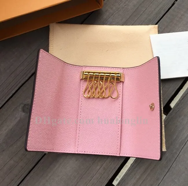 Wholesale Quality woman Keys holder bags wallets original box case buckle chains women men classic fashion
