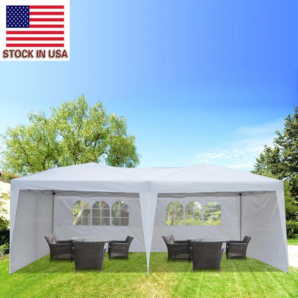 Outdoor Party Tents 3 x 6m Shade Car Canopy Awning Two Windows Practical Waterproof Folding Tent White Pavilion226v