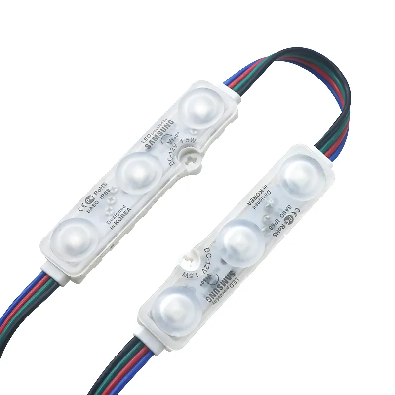 Multi-Color RGB 3 LED Light Modules | 12V - IP68 Waterproof - 3M Tape on  the Back (50pcs Pack)