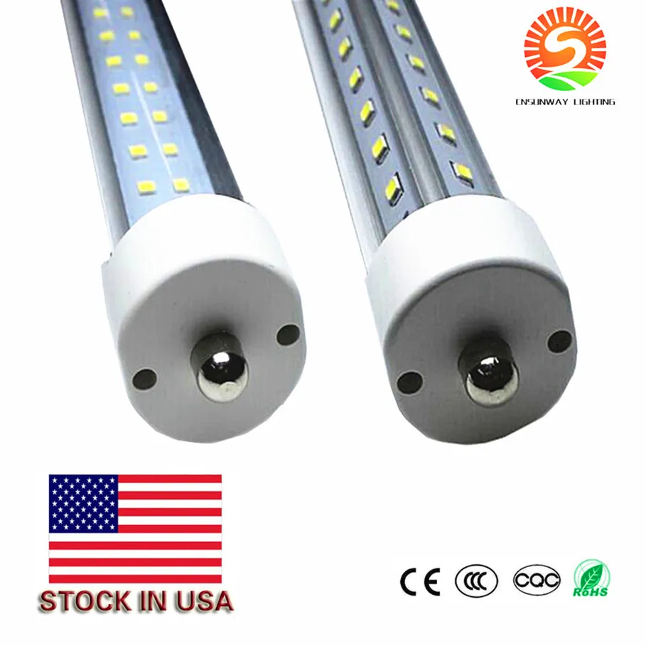 5000K 6000K 8ft LED Tube T8 Single Pin FA8 45W LED Fluorescent Tube Replacement 8FT 8 Feet Bulbs Lamp SMD2835 LED Bulb Light