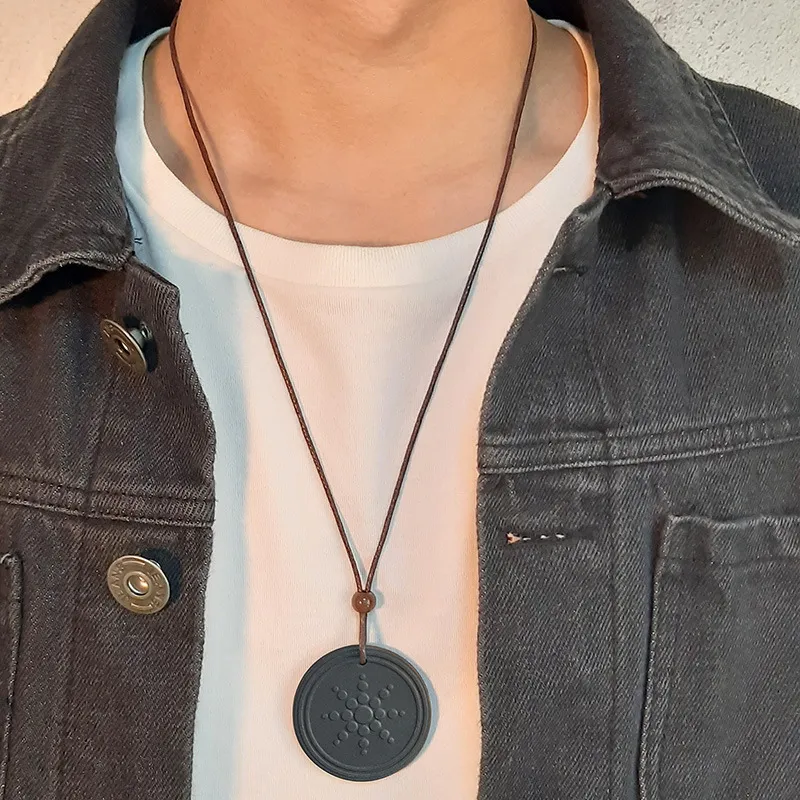 DHL Lava Stone Pendant Necklace Scalar Health Energy Quantum Pendant with Negative Ion Energy Natural Stone Pendant Black Jewelry Negative