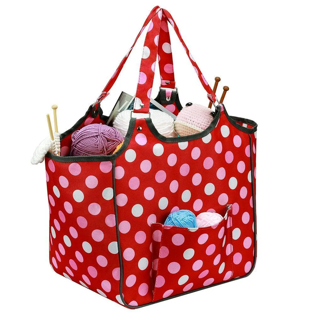 Knitting Tote Bag Knitting Yarn Organizer Tote Bag Portable Needle