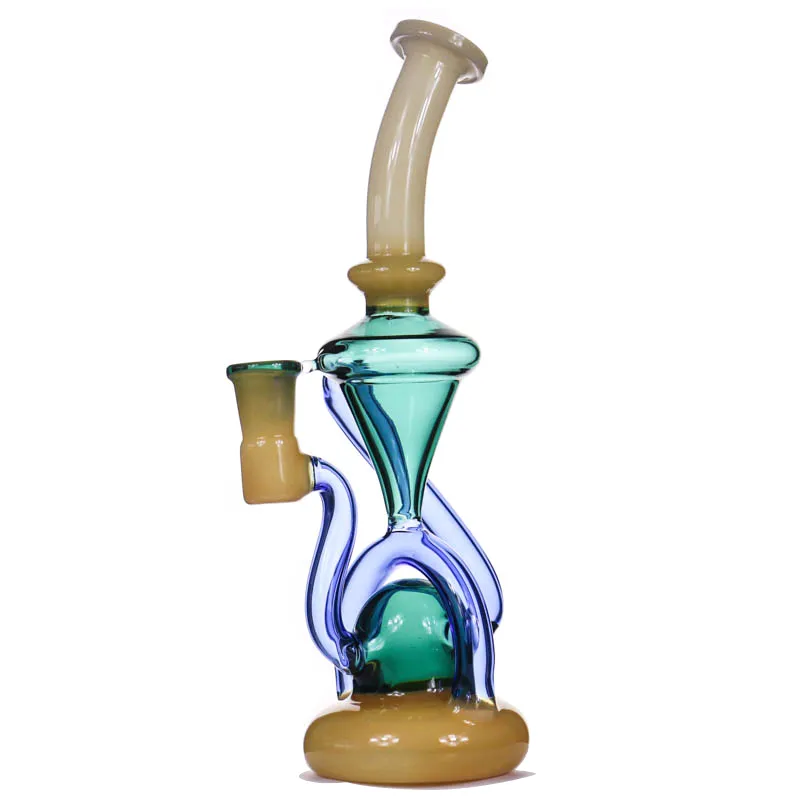 Nieuwe Vortex Dab Rig Recycler Oil Rigs Wax Water Bong Pipe Heady Klein Bongs with bowl of quartz banger bubbler cycloon beker hookahs