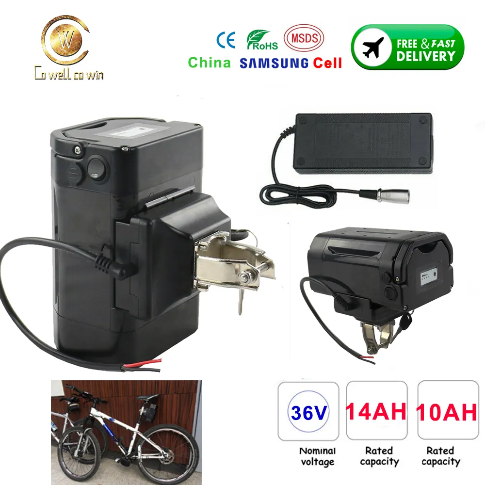 Tige de selle rechargeable 36V Ebike Batterie 18650 Batteries de vélo de ville Samsung Cell Lithium ion pour moteur Bafang 500w 350w 250w