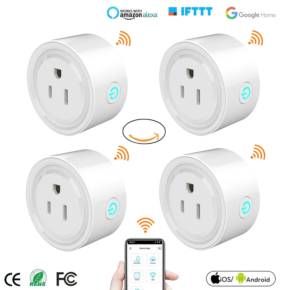 Mini UNS Wifi Stecker Smart Timing Buchse Drahtlose Steckdose Sprachsteuerung Smart Steckdosen Arbeiten mit Alexa Google Home Tuya APP