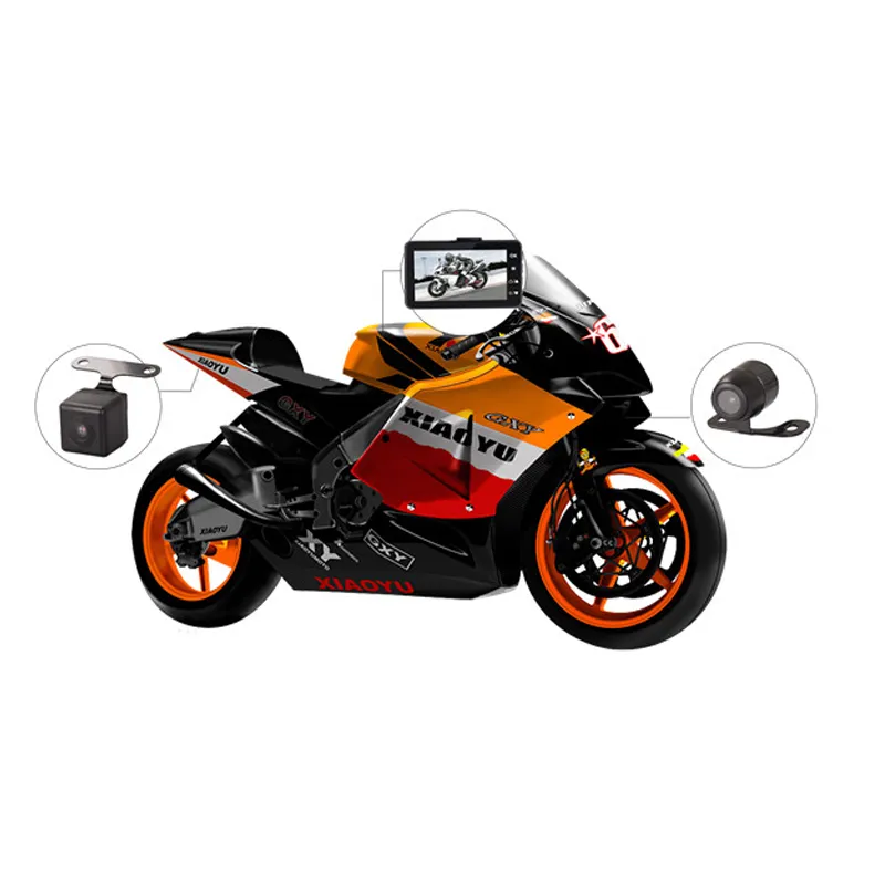 Nowy 3-calowy motocykl LCD DVR DVR Dual Cameras Mini 720P Kamera Wodoodporna nagrywarka wideo z kamerą G-Sensor 140 stopni szerokokątna