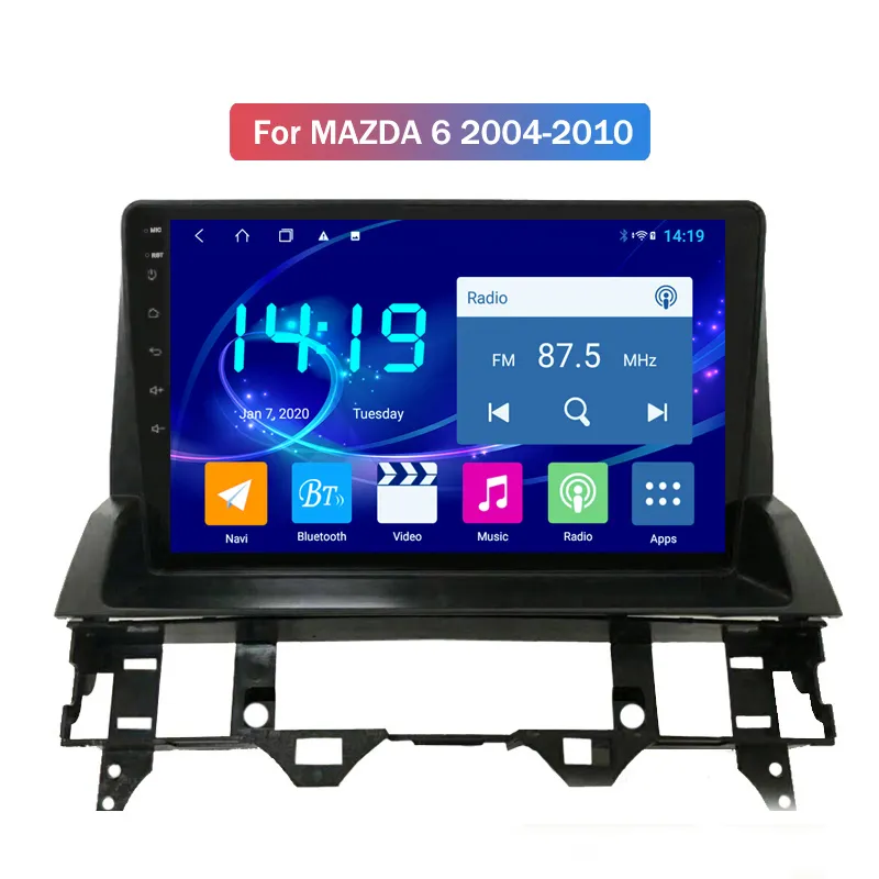 Android 10 CAR DVD-videospelare för Mazda 6 2004-2010 System Autoradio GPS Navigation Multimedia 2.5D IPS Sreen