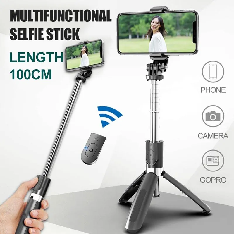 L02 Selfie Stick Phone Holder Monopod Bluetooth Tripod Foldable
