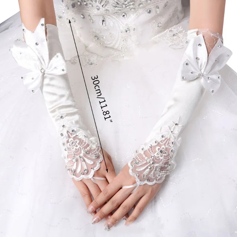 Gants Sans Doigts En Dentelle Au Coude Long 15.7 '' Pour Femmes Des