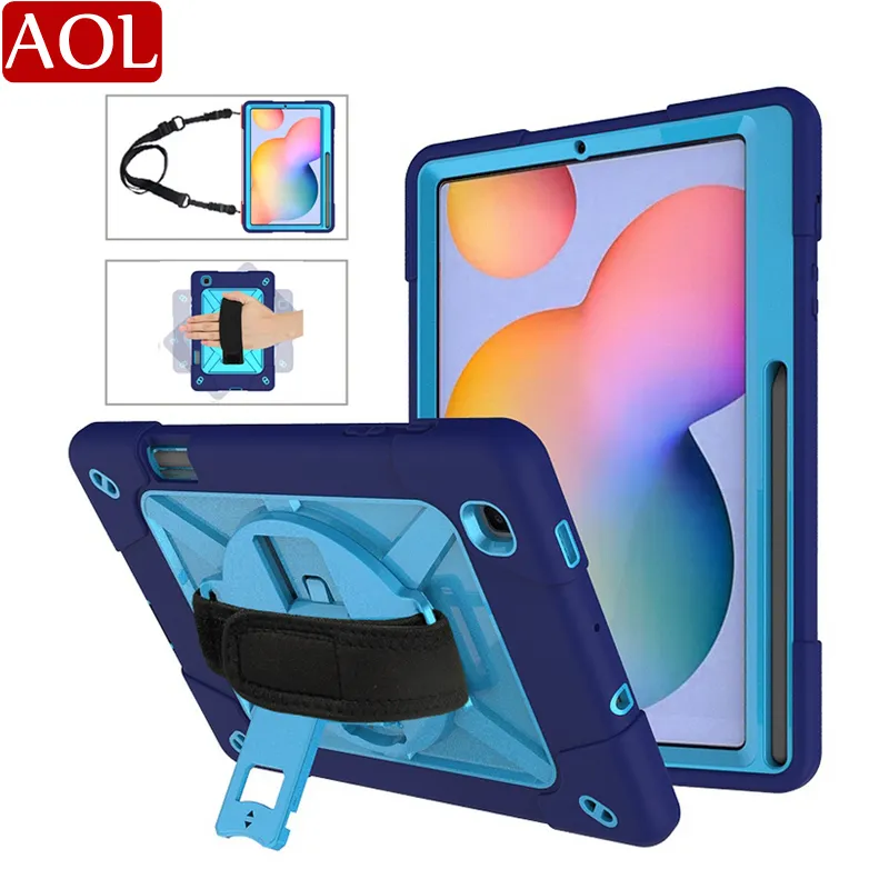 Tablet Case with Pencil Holder Shockproof Armor Cover+Hand Shoulder Strap For Samsung Galaxy TabA T510 T290 8.4 T307 TabS6 Lite 10.4 P610