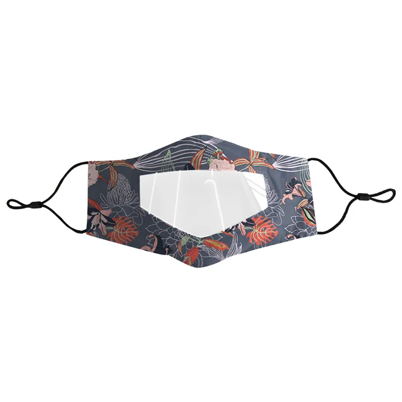 Lip Masker Designer Gezichtsmasker Bescherming voor volwassenen met helder venster Zichtbaar katoenmond gezichtsmaskers wasbaar en herbruikbaar masker