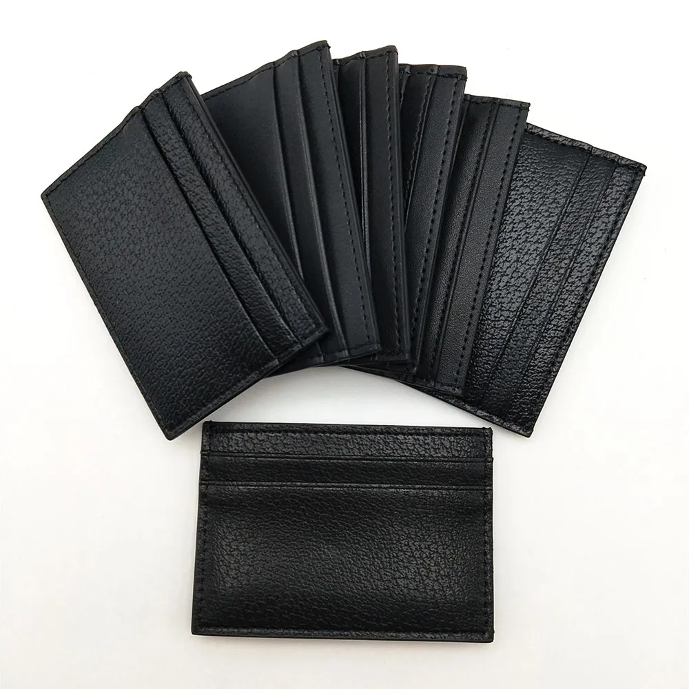 Fashion Men Women Real Leather Credit Card Holder Classic Mens Mini Bank Card Holder Small Wallet Slim Genuine Leather Wallets Wtih Box