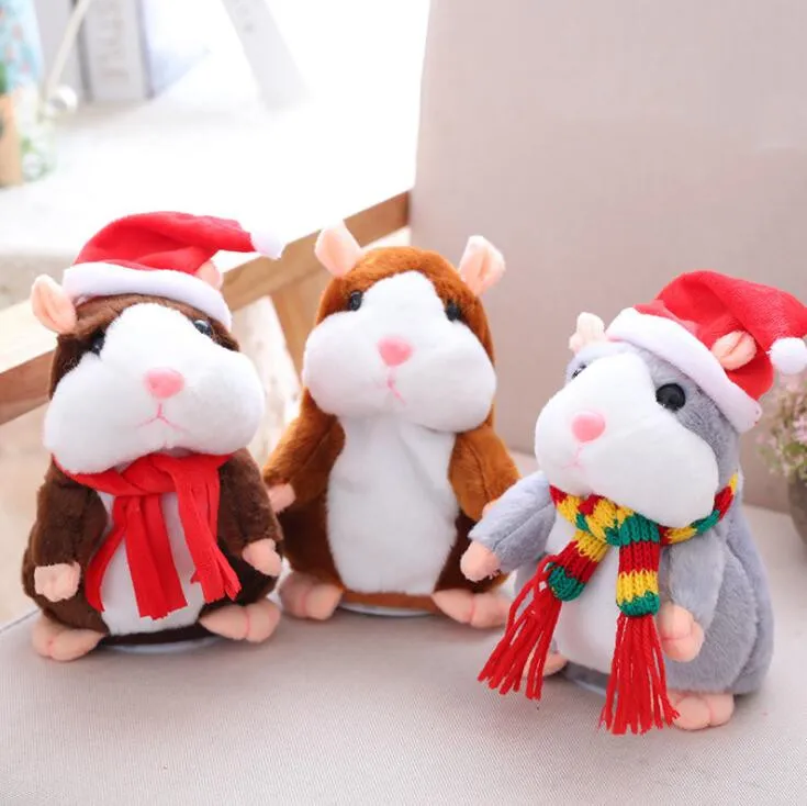 Peluche Animales Muñecas Hablar Hamster Toys Relleno Mouse Pet Mouse Mouse Toy Toke Sound Grabar Hamster Talking Record Raton Relleno Niños Juguete LSK430