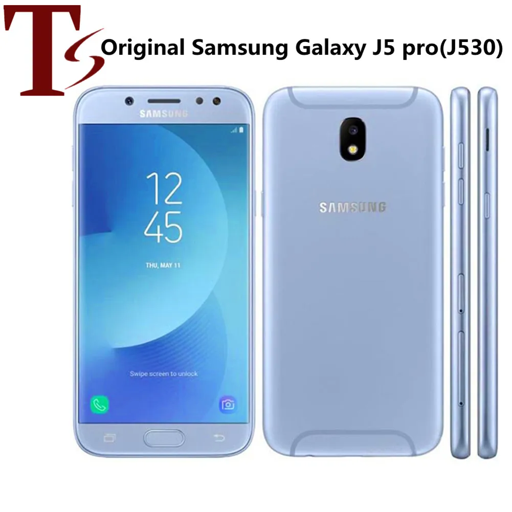 オリジナルSamsung Galaxy J5 Pro J530f Octa Core 2G RAM 16GB ROM 5.2インチAMOLED 4G LTEロック解除携帯電話10PCS