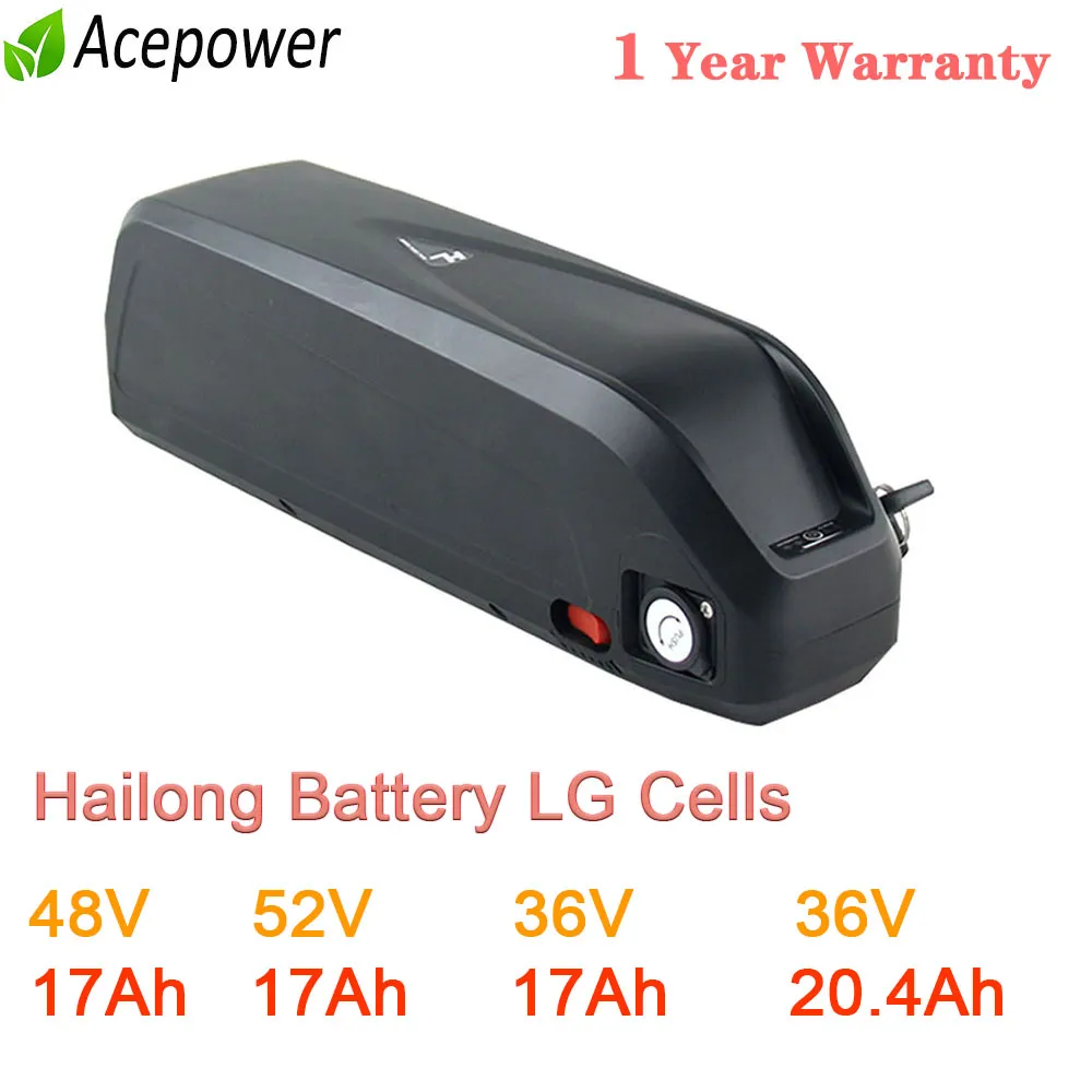 Original 48V Battery 52V ebike Hailong 18650 LG Cell 17Ah for BBS02 750W 36V 20Ah 500W BBS01 350W250W