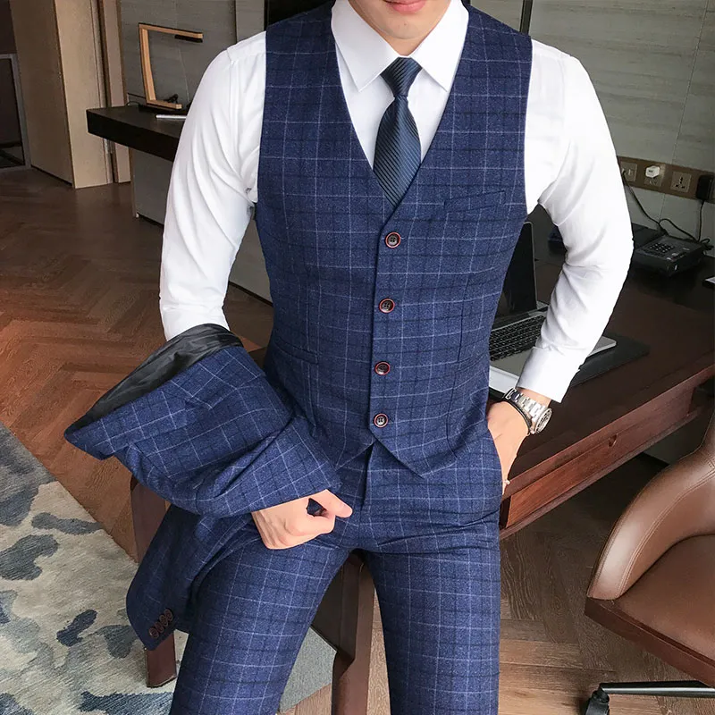 Chaleco de vestir hombre azul 2025