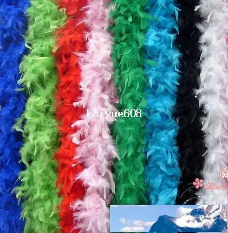 Свободная перевозка груза 20pcs / lot 200cm Куриное перо Газа Свадьба Марабу перо Boa шарф 14 цветов