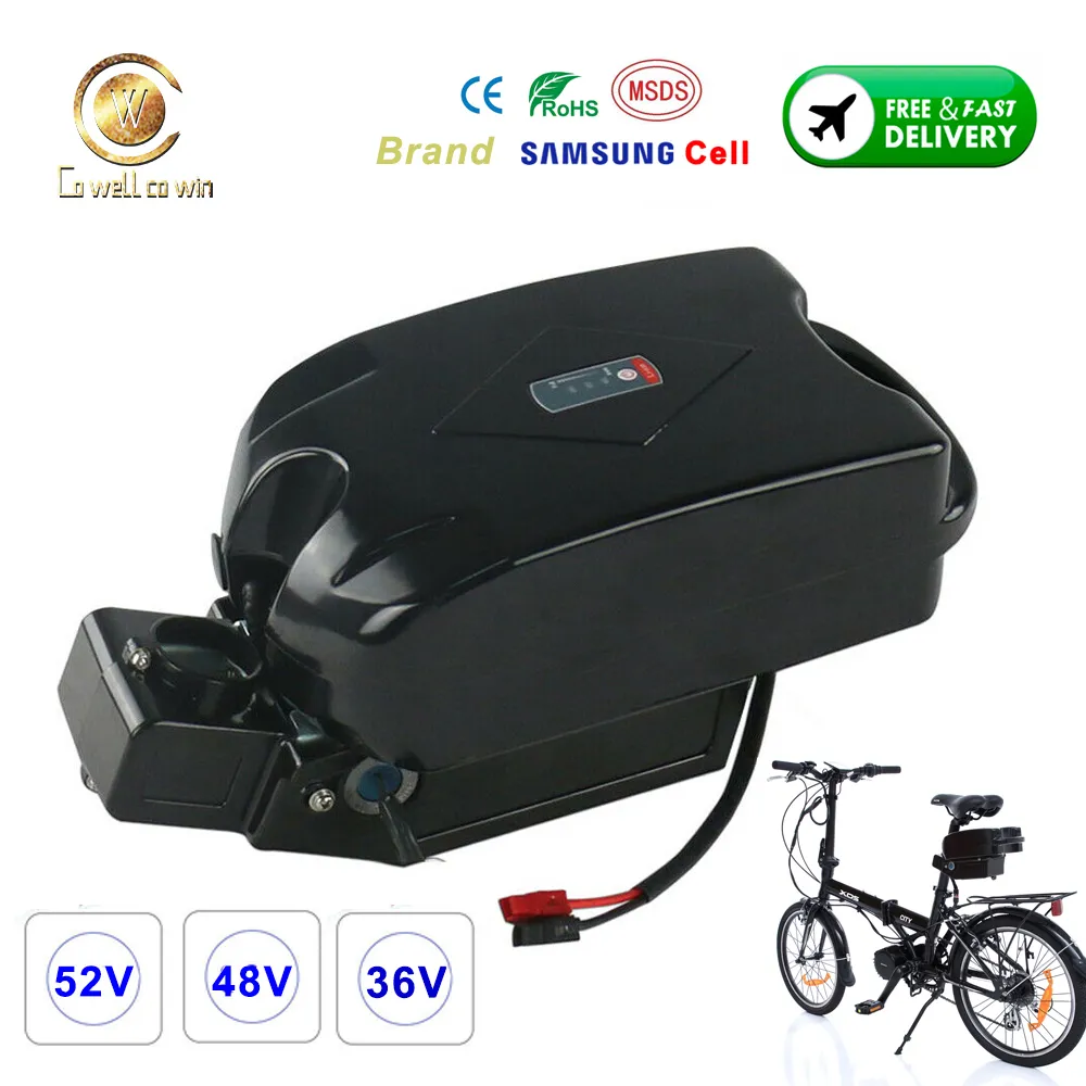 Co-well e-bike batterie tige de selle grenouille Style 48V Lithium-ion vélo 36V 52V pour 1000W 750W 500W moteur de vélo électrique