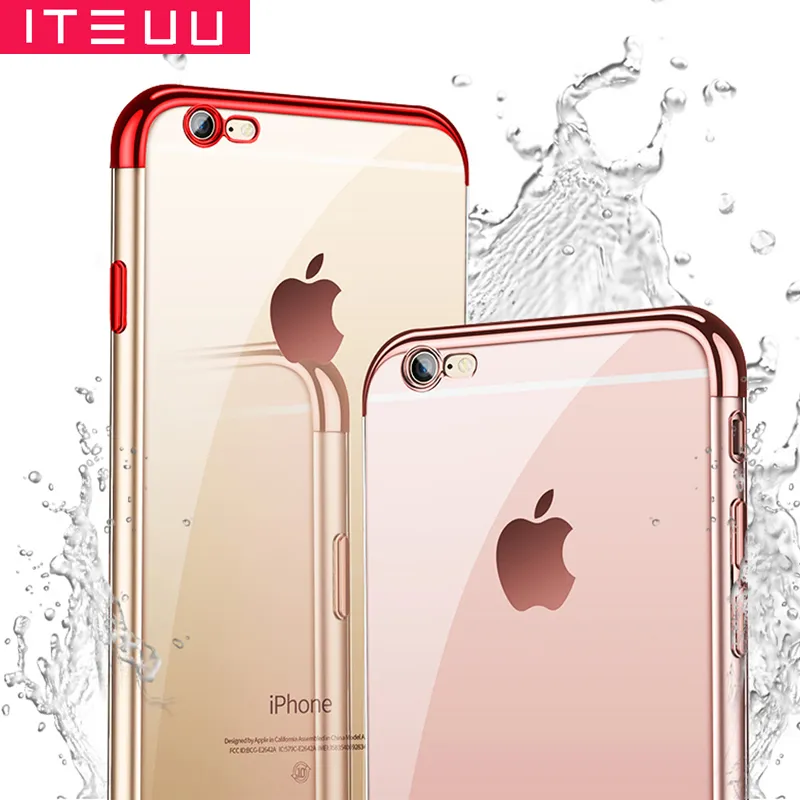 Slim Plating Clear TPU Cases Silicone Protective Case For iPhone 14 13 12 mini Xs 11 Pro max 8 plus Cover Fit Samsung S20 S20e Note 20 Covers Coque