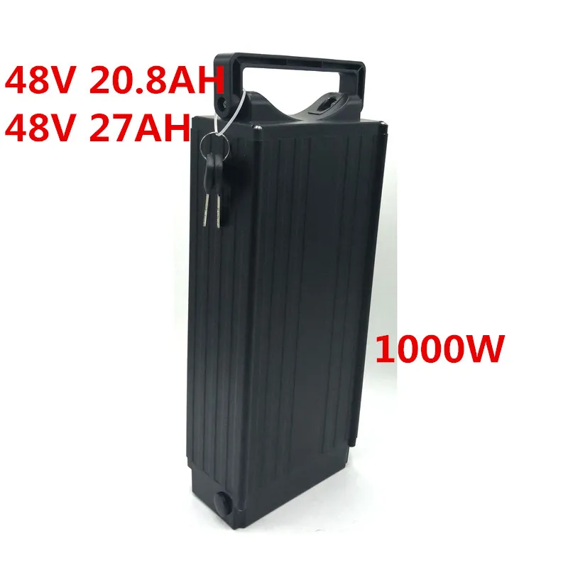 Electric Bicycle 48V 20ah 27ah Rear Rack Battery for Bafang BBS01 02 Big Capacity EBike Luggage US/EU/AU/UK E Bike Charger