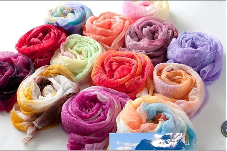 Heet verkoop DHL 16 kleuren multicolor womens meisje sjaal snoep kleur zijde sjaals, zoete snoep gerimpeld sjaals, hanger sieraden zijden sjaals