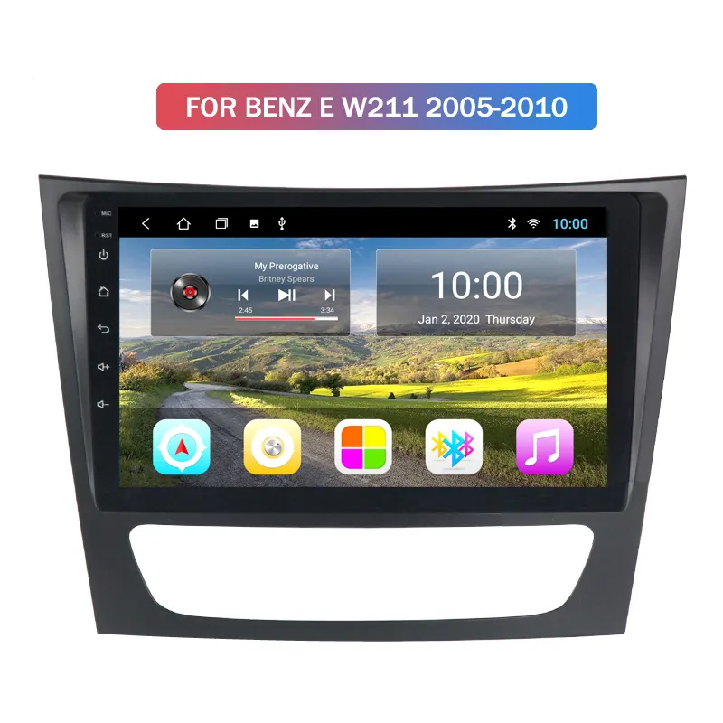 2 DIN Android Stereo Car Radio Multimedia Odtwarzacz wideo dla BENZ E W211 2005 2006 2007-2010 WiFi Head Unit Audio