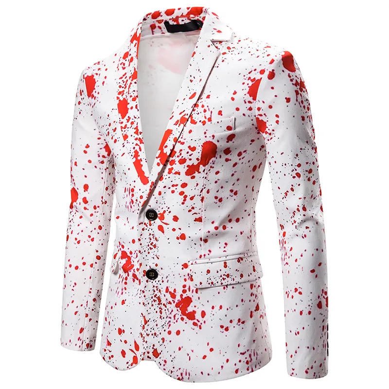 Herrenanzüge Blazer 3D Splash Tinte Print Blazer Männer 2021 Herbst Weihnachtsanzug Jacke Maskulino Party Hochzeit Abschlussball Bühne Cos2322