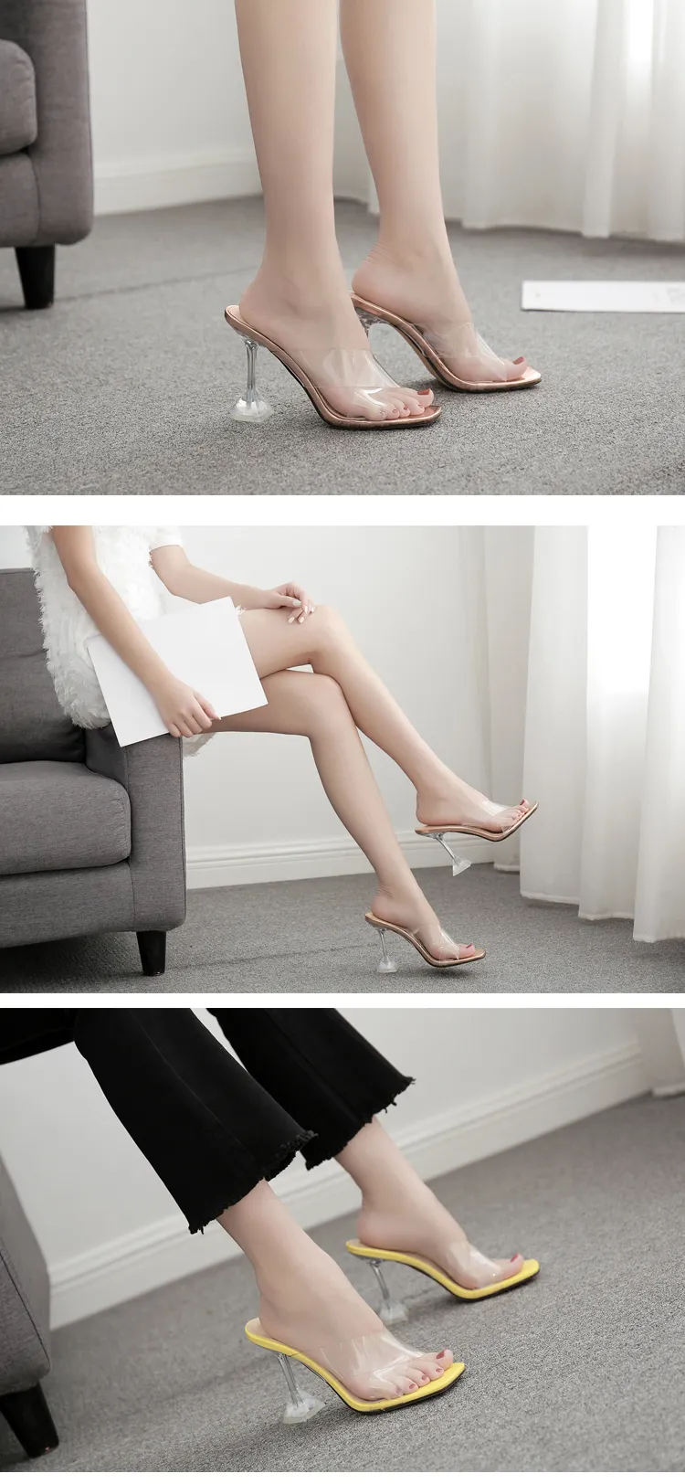 Eilyken Orange Silver PVC Jelly Open Toe High Heels... From Quan05, $20 ...