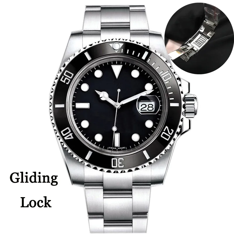 Cadisen - Orologio automatico da uomo in vetro zaffiro, impermeabile fino a 100 m, orologio da polso, Griglia nera., 42MM