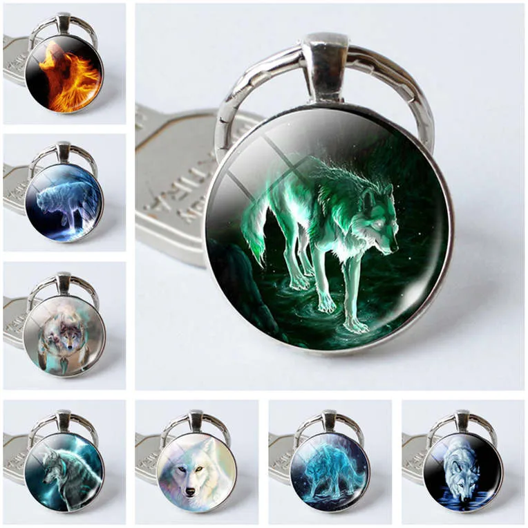 epacket DHL送料無料Wolf Totem Keychain Time GEM DAKR378ミックスオーダーキーチェーンキーチェーン