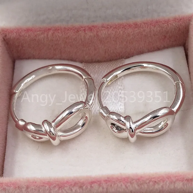 Infinity Knot Hoop Earrings Authentic 925 Sterling Silver Studs Pandora Passar European Style Studs Jewelry Andy Jewel 298889C00