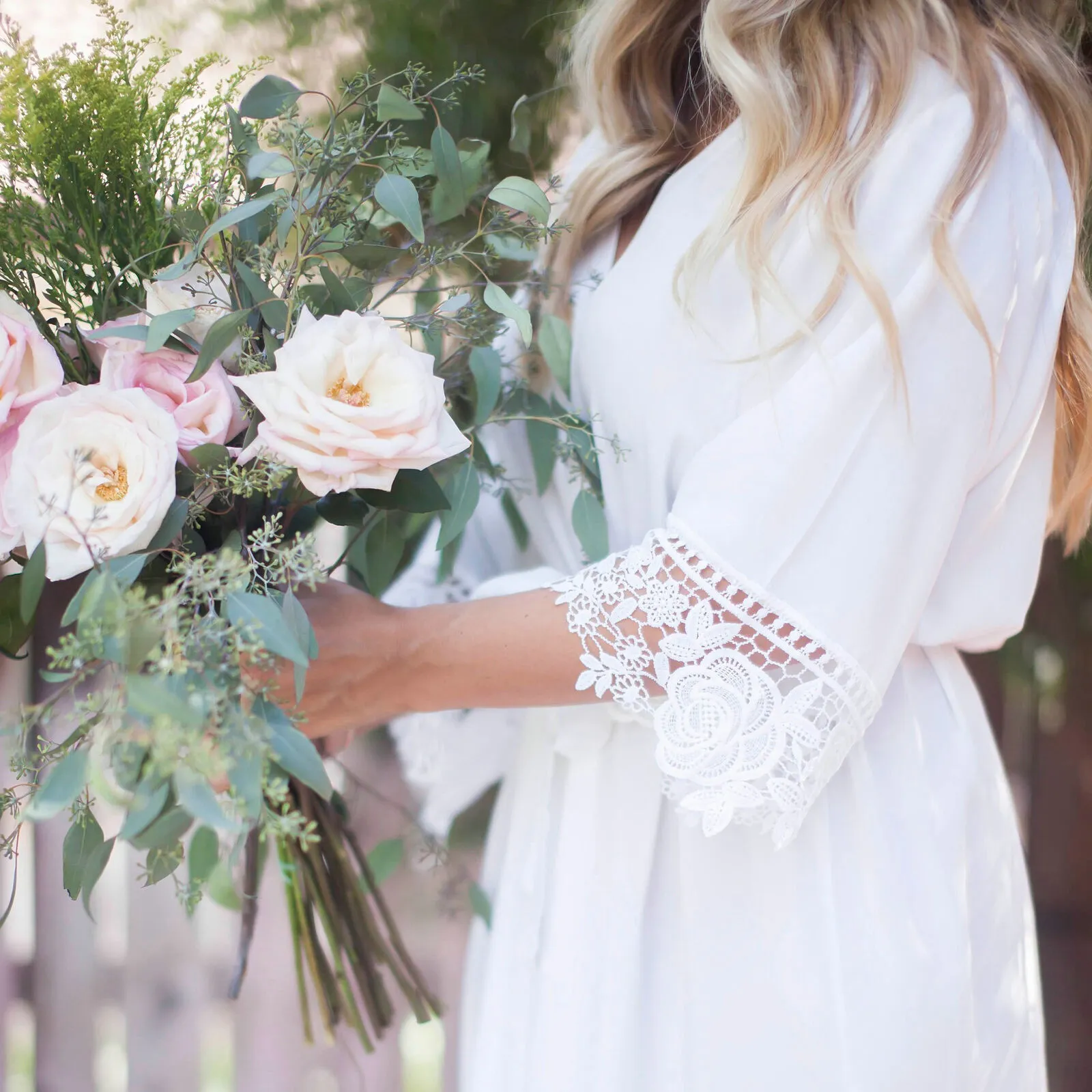 bridesmaid dressing gowns cotton Robe and Nightgown Set, Long Robe, Bridal Robe, Write Robe, – KÂfemme main image 0