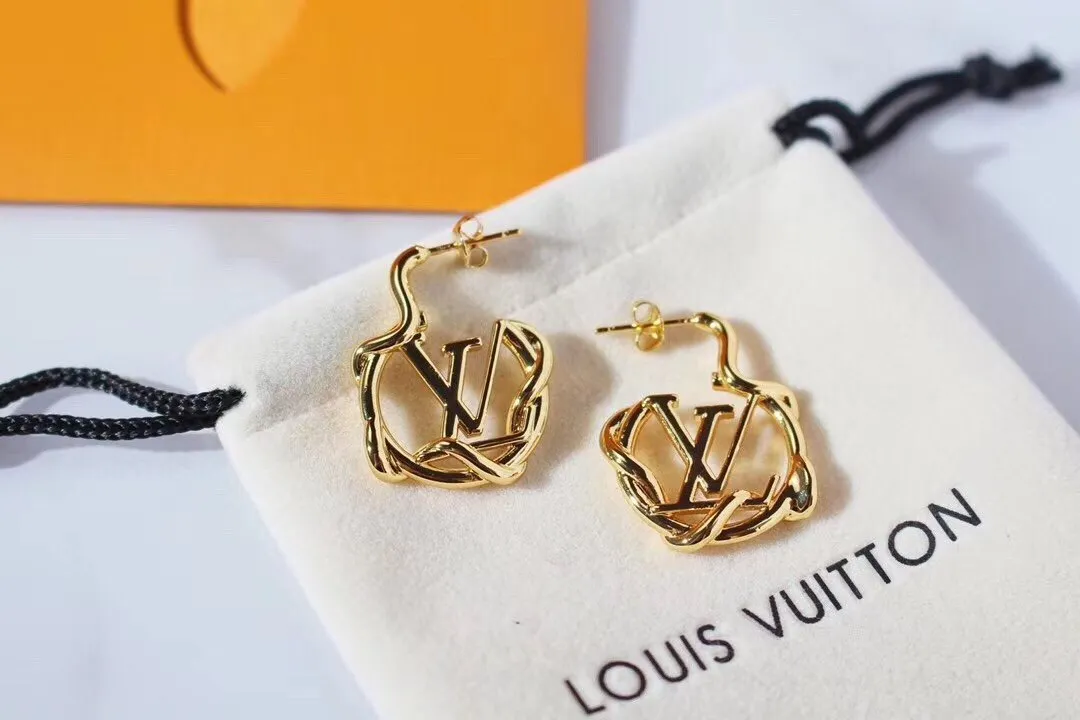 LOUIS VUITTON Pendientes De Diseño Cc Borla Aretes De Diseño De