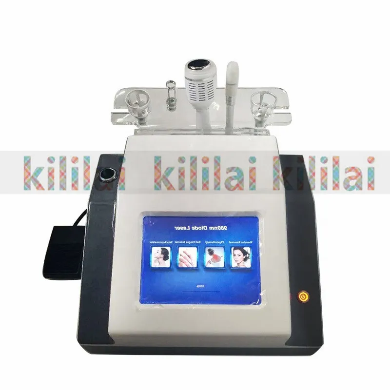 4 i 1 980nm Laser Vascular Spider Veins Removal Machine Nails Fungus Borttagning Sjukgymnastik Hudföryngring Face Lift Machine