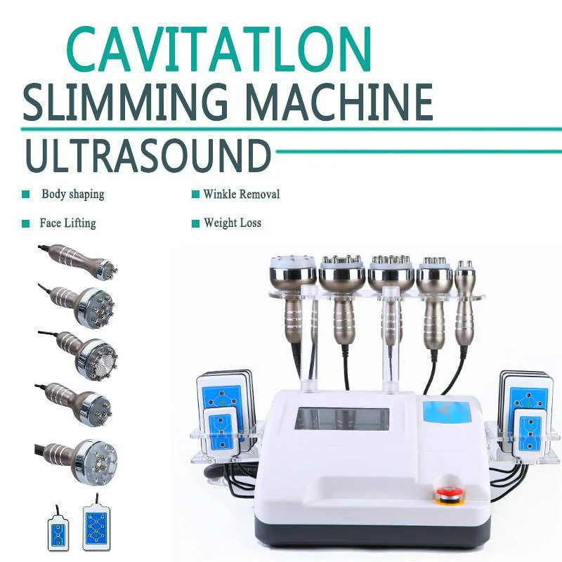 Professionell 6 i 1 hudvårdsbantningsmaskin ultraljuds kavitation radiofrekvens för spa ce