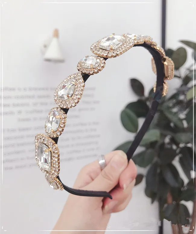 Hair Accessories For Women Korea Small Fragrance Super Flash Color Drill Pressure Hair Retro Baroque Style Full Diamond Hair Band Wholesale