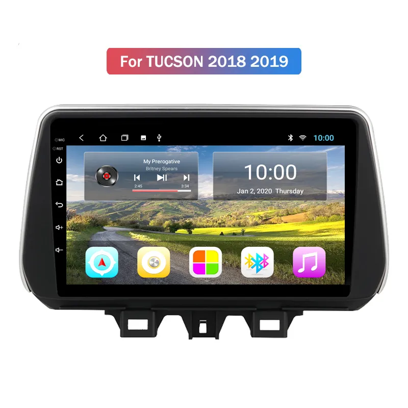 Radio de vídeo para coche Android para HYUNDAI TUCSON 2018-2019 9 pulgadas 2.5D pantalla táctil capacitiva 10 OS 2 + 32G autorradio