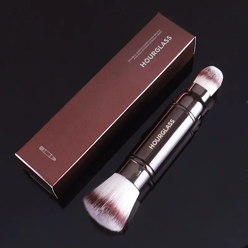 HG Infällbar dubbel -sluten hudmakeup - Mjuk bärbar foundation Blush Powder Concealer Cosmetics Brush