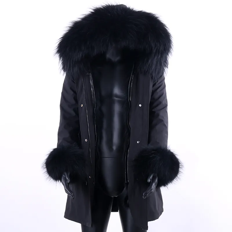 Raccoon Fur Collar Fur Lined High Jacket 2020 Winter Man Real Coat Men Parkas Clothing Waterproof Long Jacket 2020