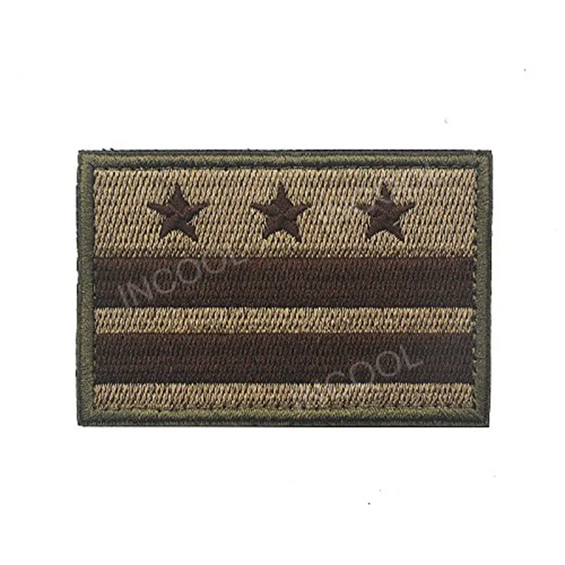 Embroidery Patch USA American District of Columbia Washington DC Flag Morale Patches Tactical Emblem Applique Embroidered Badges